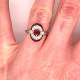 Platinum 1.78ct Genuine Natural Ruby and Diamond Ring (#J4860)