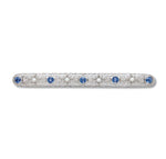 14k White Gold Filigree Pin with GIA Montana Sapphires and Seed Pearls (#J6596)