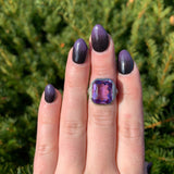 14k Gold Filigree Art Deco Large 7.90 Carat Genuine Natural Amethyst Ring #J7016