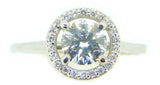 14k Gold .85ct Genuine Natural Diamond Ring with Diamond Halo (#J4123)