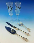 Sterling Silver Ultimate Wedding Gift Set Grande Baroque Wallace Server Glasses