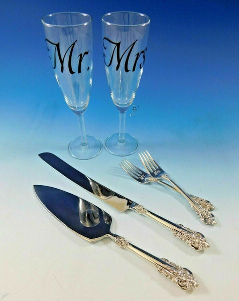 Sterling Silver Ultimate Wedding Gift Set Grande Baroque Wallace Server Glasses