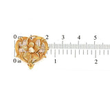 10k Yellow Gold Art Nouveau Watch Pin Flower with Pearl (#J5466)