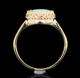 14k Yellow Gold 1.80 Carat Australian Genuine Natural Opal Ring Size 7 (#J6572)