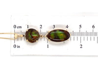 14k Yellow Gold 12 Carat TW Fire Genuine Natural Agate Pendant (#J7230)