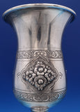 Italian Sterling Silver Goblet with beaded floral & engraved design (#8370)