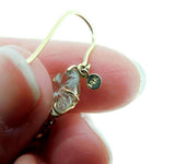 Large 14k Gold Genuine Natural Prasiolite Quartz Dangle Earrings (#J2402)