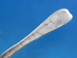 Lap Over Edge Acid Etched by Tiffany Sterling Fish Fork with Clams 6 1/2"