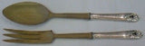 Spring Glory By International Sterling Silver Salad Serving Set with Wood 2pc