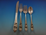 Silver Iris by International Sterling Silver Flatware Set 8 Service 48 Pieces