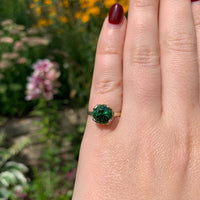 14k Yellow Gold 2.94 Carat Green Genuine Natural Tourmaline Ring 5.25 (#J6925)