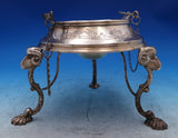 Martin, Hall and Co English Silverplate Kettle on Stand Bright-Cut w/Rams #7418