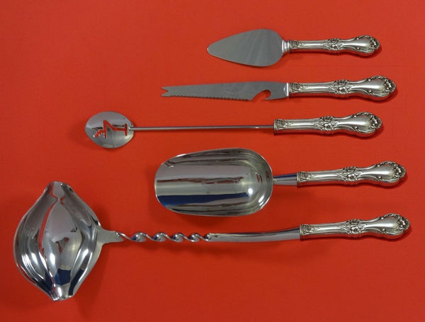 Wild Rose by International Sterling Silver Cocktail Party Bar Set 5pc Custom