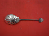 Lotus by Gorham Sterling Silver Preserve Spoon gold wash  7 3/4"