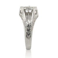 14k Art Deco .44ct Genuine Natural Diamond Men's Ring with GIA Report (#J6744)