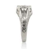 14k Art Deco .44ct Genuine Natural Diamond Men's Ring with GIA Report (#J6744)