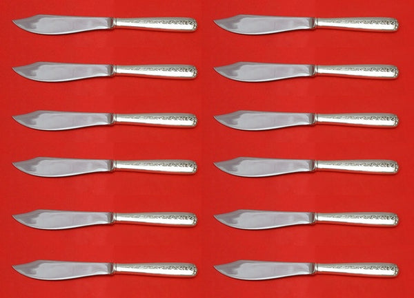 Rambler Rose by Towle Sterling Silver Fish Knife Custom Set 12 pcs 8 1/4"