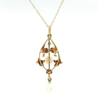 14k Yellow Gold Freshwater River Pearls Lavaliere Pendant (#J5462)