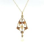 14k Yellow Gold Freshwater River Pearls Lavaliere Pendant (#J5462)