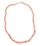 Graduated 11.7mm to 5.55mm Genuine Natural Coral Bead Necklace 14k Clasp #J7331