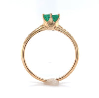 10k Yellow Gold Antique .72ct Genuine Natural Emerald Ring Size 6.25 (#J6382)