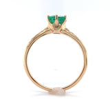 10k Yellow Gold Antique .72ct Genuine Natural Emerald Ring Size 6.25 (#J6382)