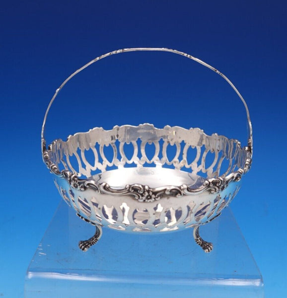 Floral by Theodore Starr Sterling Silver Candy Dish w/Swing Handle #888 (#7782)