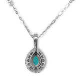 14k Gold Genuine Natural Brazilian Paraiba Tourmaline and Diamond Pendant #J6912