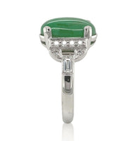 18k White Gold 4.17 Carat A Jadeite Jade and Diamond Ring w/ GIA Report (#J7014)