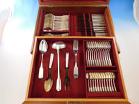 1810 Italian 800 Silver Flatware Set for 12 Service 77 pieces fitted box Dinner