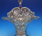 Dutch Sterling Silver Brides Basket with Cupid Motif 13" x 8" 22.4 ozt. (#7582)