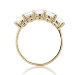 14k Yellow Gold Genuine Natural Moonstone Five-Stone Band Ring Size 6.75 #J6801