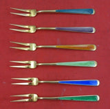 Norwegian Sterling Silver Cocktail Fork set of six  4 3/8"