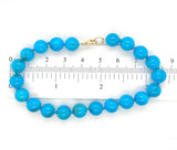 Fine 8mm Ithaca Peak Blue Genuine Turquoise Bead Bracelet w/Lobster Clasp #J7234