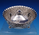 English Victorian Sterling Silver Candy Dish with Pie Crust Edge Ball Feet #7931