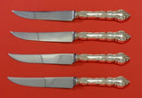 Meadow Rose by Wallace Sterling Silver Steak Knife Set 4pc HHWS Custom 8 1/2"