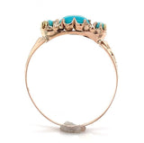 10k Rose Gold Victorian Genuine Natural Turquoise Ring Size 7.25 (#J6562)