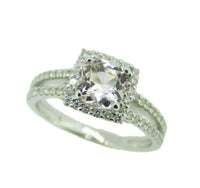 14k White Gold Pink 1 Carat Genuine Natural Morganite and Diamond Ring (#J4579)