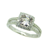 14k White Gold Pink 1 Carat Genuine Natural Morganite and Diamond Ring (#J4579)