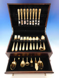 Old Maryland Engraved by Kirk Vermeil Sterling Silver Flatware Set Service 47 pc