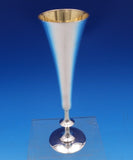 Bulgari Italian Sterling Silver Vase Gold Washed Interior #5313 8 1/4" (#8286-2)