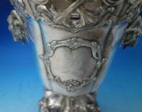 Silverplate Champagne Cooler with Liner Monogram "M" Crest and Goats (#5622)