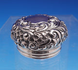 G.H. James and Co English Victorian Sterling Silver Cut Glass Dresser Jar #9246