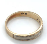 10k Hand Carved Genuine Natural Diamond Wedding Band Ring Size 6.75 (#J5898)