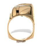 14k Yellow Gold Modern Custom Green Genuine Natural Tourmaline Ring 6 (#J7315)