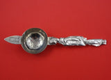 Musashiya Japanese .950 Silver Tea Strainer Figural Handle Hand Hammered 9 5/8"