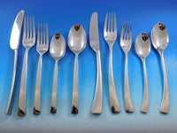 Designer Mixed Stainless Steel Flatware Set #4 Service 62 Pieces Modern Unused