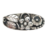 Sterling La Paglia Pin Handwrought Cast 3-D Flowers Leaves c.1940s (#J6855)