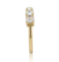 14k Yellow Gold Genuine Natural Moonstone Five-Stone Band Ring Size 6.75 #J6801