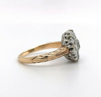 14k Gold and Platinum Mine Cut 1 Carat TW Genuine Natural Diamond Ring (#J5448)